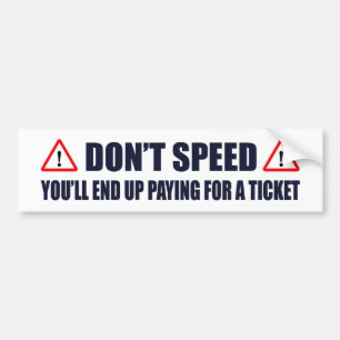 スピードを出さない バンパーステッカー