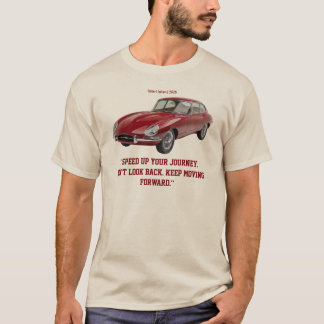 "スピードアップ・ユア・ジャーニー" ビンテージ・レッド・クラシックカー Tシャツ