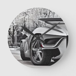 スピードウェイのエレガンスクラシック:車の愛好家ウォールクロ ラウンド壁時計