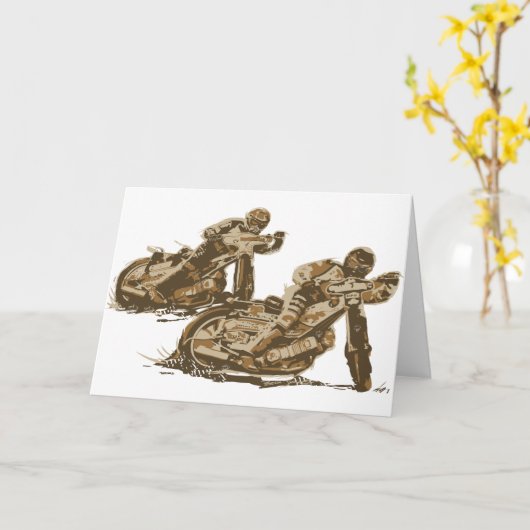 スピードウェイオートバイレーサー カード (黄色い花)