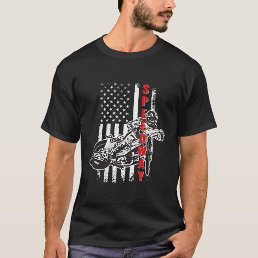 スピードウェイバイクSアメリカ国旗 Tシャツ (正面)