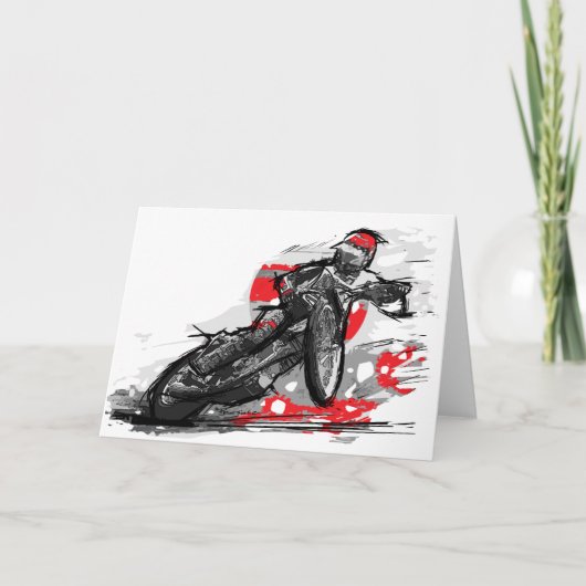 スピードウェイフラットトラックオートバイレーサー カード (正面)