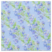 スピードウエルの水彩画パターン(の模様が)ある布 ファブリック (クローズアップ)