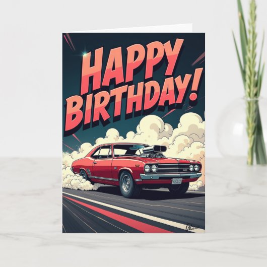 スピードカーの誕生日カード カード (正面)