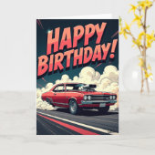 スピードカーの誕生日カード カード (黄色い花)