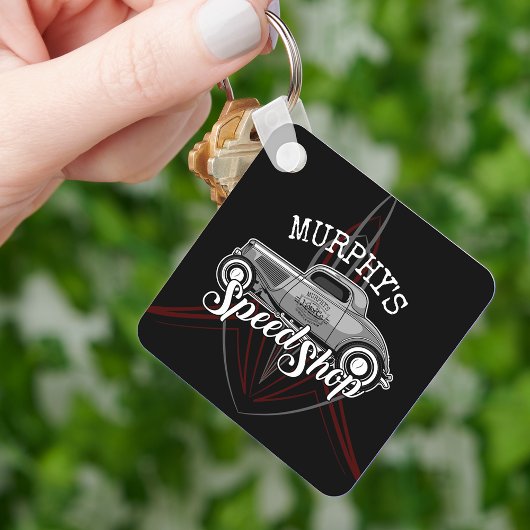 スピードショップ改造名前をカスタムするピンスリップガレージ キーホルダー