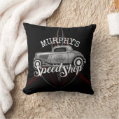 スピードショップ改造名前をカスタムするピンスリップガレージ クッション (ブランケット)