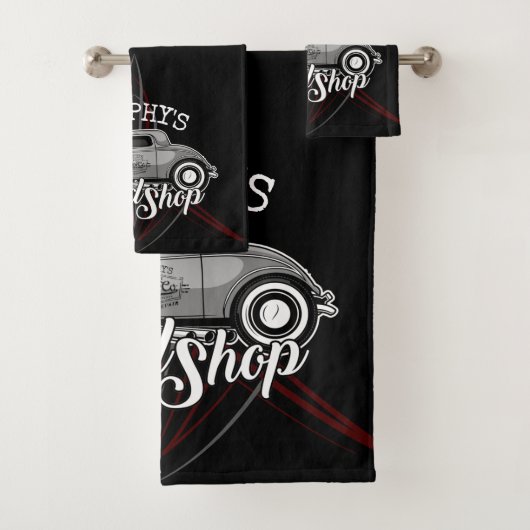 スピードショップ改造名前をカスタムするピンスリップガレージ バスタオルセット (インサイチュ)