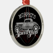 スピードショップ改造名前をカスタムするピンスリップガレージ メタルオーナメント (右)