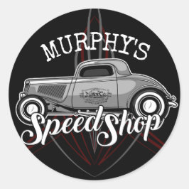 スピードショップ改造名前をカスタムするピンスリップガレージ ラウンドシール