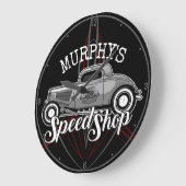スピードショップ改造名前をカスタムするピンスリップガレージ ラージ壁時計 (傾斜)