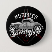 スピードショップ改造名前をカスタムするピンスリップガレージ 缶バッジ (正面)