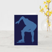 スピードスケーターシルエットノートカード カード (黄色い花)