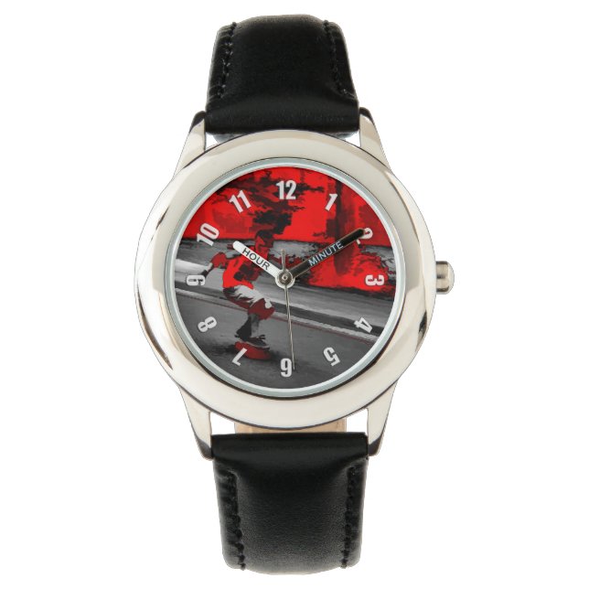 スピードスケーター – スケートボーダー 腕時計 (正面)