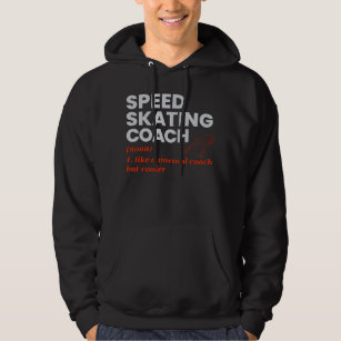スピードスケートで滑るアイススケータースケートコーチインストラクター パーカ