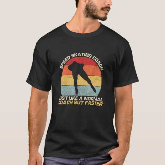 スピードスケートで滑るコーチは通常のコーチのようにF Tシャツ (正面)