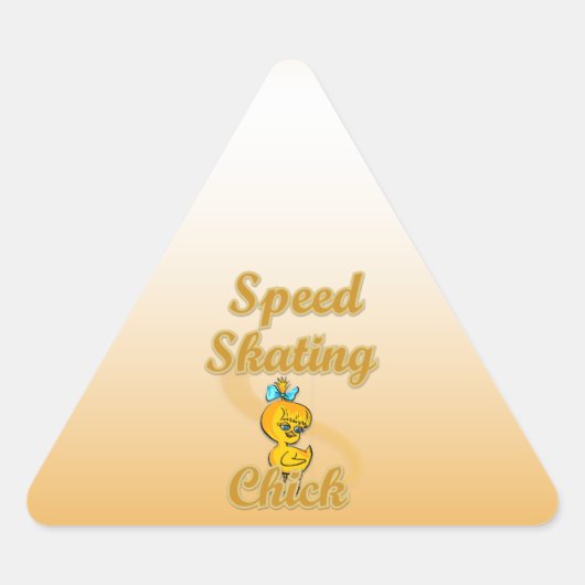 スピードスケートで滑るシック 三角形シール (正面)