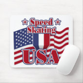 スピードスケートで滑るUSA マウスパッド (マウス)