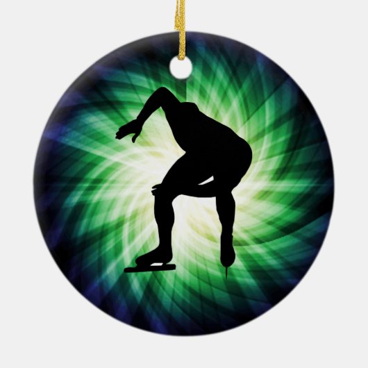 スピードスケートのギフト セラミックオーナメント (裏面)