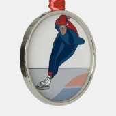 スピードスケート選手 メタルオーナメント (右)