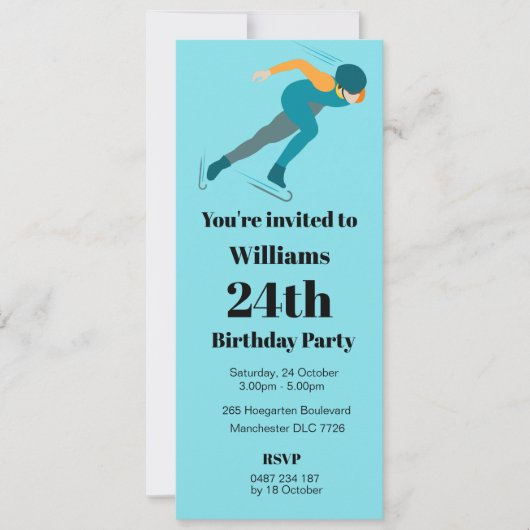 スピードスケート 招待状 (正面)