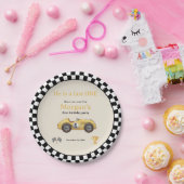 スピードスター黄色レーシングカー 子供の1歳の誕生日パーティー ペーパープレート (パーティー)