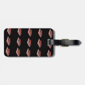 スピードダイヤル上の消防車、ブラック ラゲッジタグ (裏面横)