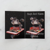 スピードダイヤル上の消防車、誕生日 カード (内部)