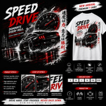スピードドライブレーシングカーミニマルTシャツ – 白Tシャツ