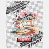 スピードドリームズレーシングブランケット式1男の子誕生日 フリースブランケット (正面)