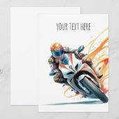 スピードバイク/オートバイ キッズ ご招待 招待状 (正面/裏面)