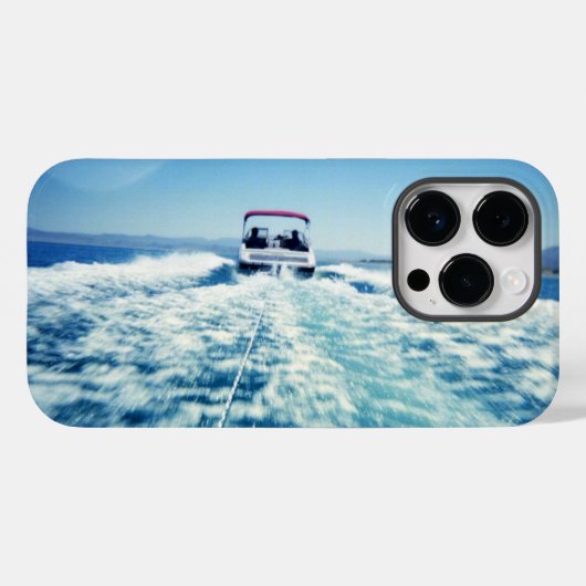 スピードボートの後ろで水上スキー Case-Mate iPhoneケース (裏面 (横))