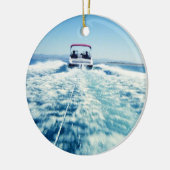 スピードボートの後ろのチューブ セラミックオーナメント (左)