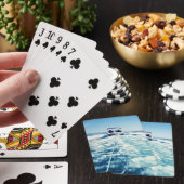 スピードボートの後ろの水上スキー垂直方向の写真 トランプ (インサイチュ)