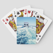 スピードボートの後ろの水上スキー垂直方向の写真 トランプ (裏面)