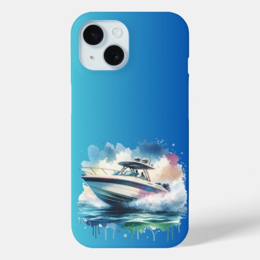 スピードボートの水彩画アドベンチャー Case-Mate iPhoneケース (裏面)
