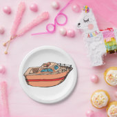 スピードボートイラストレーション航海のおもしろいボートデザイン ペーパープレート (パーティー)