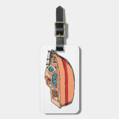 スピードボートイラストレーション航海のおもしろいボートデザイン ラゲッジタグ (正面縦)