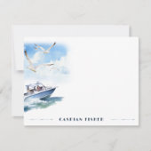 スピードボートシーグル水彩文房具ノートカード ノートカード (正面)