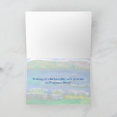 スピードボートマウンテンレイクウォーターカラーハッピーバースデー カード (内部)