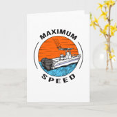 スピードボートモーターボートレーシングボートキャプテン カード (黄色い花)