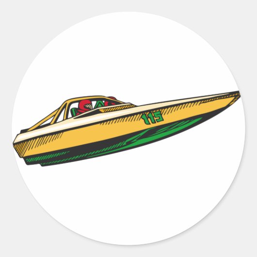 スピードボート ラウンドシール (正面)