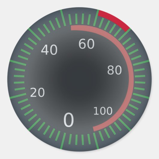 スピードメクラシックートル丸ステッカー、光沢 ラウンドシール (正面)