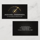 スピードメーター金ゴールドメタリック | 自動ロゴ 名刺 (正面/裏面)