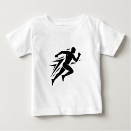 スピードランナーシルエット アスレチックスポーツデザイン ベビーTシャツ