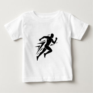 スピードランナーシルエット アスレチックスポーツデザイン ベビーTシャツ