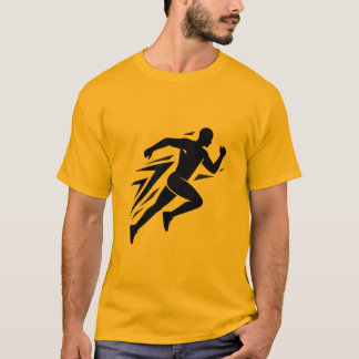 スピードランナーシルエット アスレチックスポーツデザイン Tシャツ