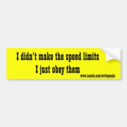 スピードリミットバンパーステッカー バンパーステッカー (正面)