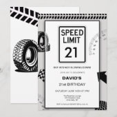 スピードリミットマンの21歳の誕生日 招待状 (正面/裏面)