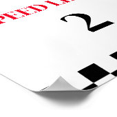 スピードリミットレースカー誕生日パーティサイン ポスター (角)